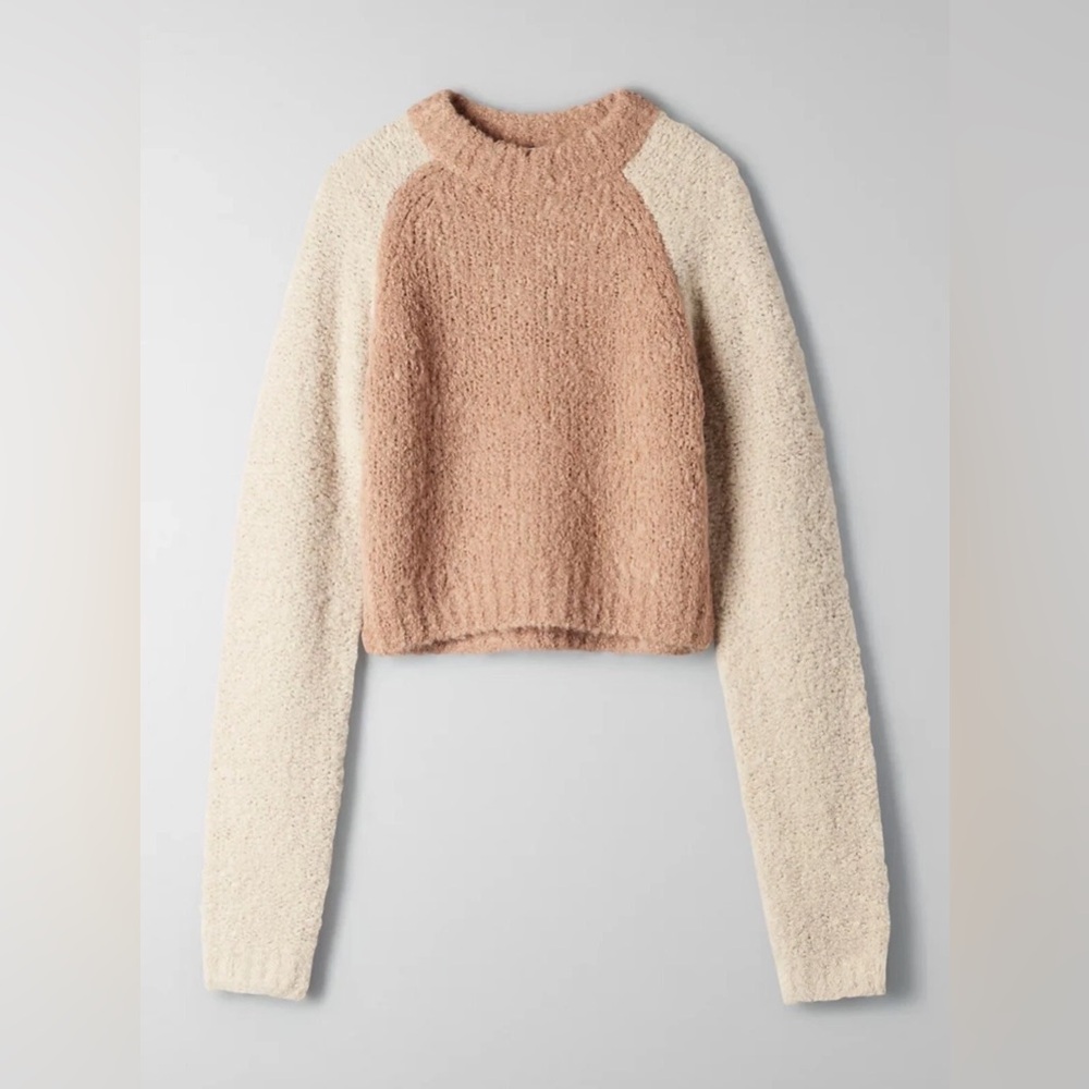 Aritzia Wilfred Free Meridian Alpaca Sweater Brown L — Colorblock Raglan Crop